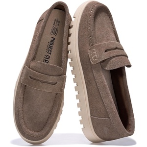 image:imageProject Cloud 100 Genuine Leather SlipOn Loafers for Women Filide1Mushroom Suede