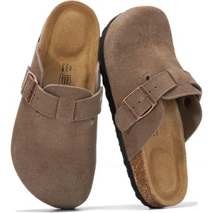 image:imageProject Cloud 100 Genuine Leather Slipons Footbed Clogs for Women SandalsFossil Suede