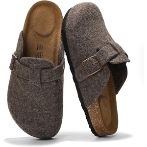 image:imageProject Cloud 100 Genuine Leather Slipons Footbed Clogs for Women SandalsGrey Wool