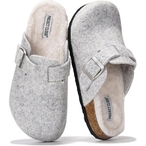 image:imageProject Cloud 100 Genuine Leather Slipons Footbed Clogs for Women SandalsNatural Wool