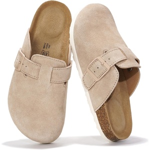 image:imageProject Cloud 100 Genuine Leather Slipons Footbed Clogs for Women SandalsSand Suede