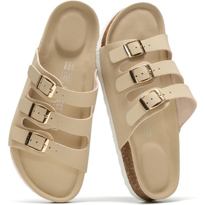 image:imageProject Cloud 100 Genuine Leather Summer Slide Sandals for Women CapriBeige Leather