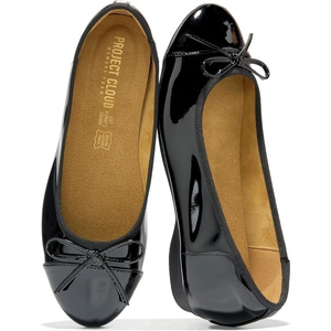 image:imageProject Cloud Ballet Flats for Women  Genuine Leather Insole Womens FlatsBlack Patent  Ashley