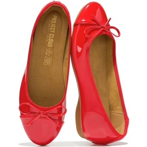 image:imageProject Cloud Ballet Flats for Women  Genuine Leather Insole Womens FlatsRed Patent  Ashley
