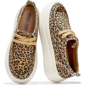 image:imageProject Cloud Canvas Platform Loafers for Women Boat Shoes for Women DanaLeopard Print Twill