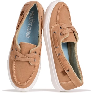 image:imageProject Cloud Canvas Sneakers for Women Memory Foam Slip On SeasaltTan Canvas
