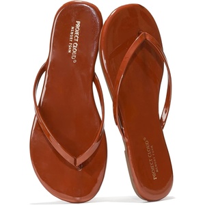 image:imageProject Cloud Flip Flops for Women Memory Foam Flats Sandals FoundationsBrown Patent