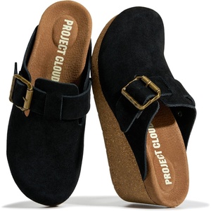 image:imageProject Cloud Genuine Leather Platform Clogs for Women  Womens MulesBlack Suede