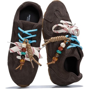 image:imageProject Cloud Genuine Leather Womens Barefoot Lace Up ShoesChoco Brown Suede