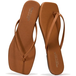 image:imageProject Cloud Square Toe Flip Flops For WomenSandals WomenCognac
