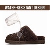 image:image100 Genuine Leather Womens Natural FurLined Clog Slippers for WomenBitter Chocolate Suede