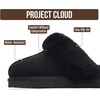 image:image100 Genuine Leather Womens Natural FurLined Clog Slippers for WomenBlack