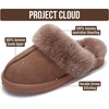 image:image100 Genuine Leather Womens Natural FurLined Clog Slippers for WomenCamel Suede