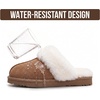 image:image100 Genuine Leather Womens Natural FurLined Clog Slippers for WomenChestnut