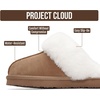 image:image100 Genuine Leather Womens Natural FurLined Clog Slippers for WomenChestnut