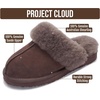 image:image100 Genuine Leather Womens Natural FurLined Clog Slippers for WomenChocolate