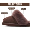 image:image100 Genuine Leather Womens Natural FurLined Clog Slippers for WomenChocolate Brown