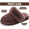 image:image100 Genuine Leather Womens Natural FurLined Clog Slippers for WomenChocolate Brown