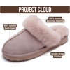 image:image100 Genuine Leather Womens Natural FurLined Clog Slippers for WomenDusty Pink Suede