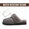 image:image100 Genuine Leather Womens Natural FurLined Clog Slippers for WomenFrost Suede