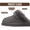 image:image100 Genuine Leather Womens Natural FurLined Clog Slippers for WomenFrost Suede