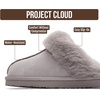image:image100 Genuine Leather Womens Natural FurLined Clog Slippers for WomenGrey