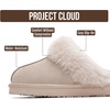 image:image100 Genuine Leather Womens Natural FurLined Clog Slippers for WomenSand Suede