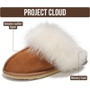 image:image100 Genuine Leather Womens Natural FurLined Clog Slippers for WomenScuff Furchestnut