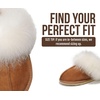 image:image100 Genuine Leather Womens Natural FurLined Clog Slippers for WomenScuff Furchestnut