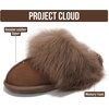 image:image100 Genuine Leather Womens Natural FurLined Clog Slippers for WomenScuff Furtaupe