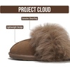 image:image100 Genuine Leather Womens Natural FurLined Clog Slippers for WomenScuff Furtaupe