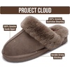 image:image100 Genuine Leather Womens Natural FurLined Clog Slippers for WomenTaupe