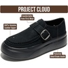 image:imageGenuine Leather Platform Loafers for Women  Comfortable Womens ShoesBlack Suede