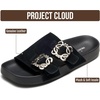 image:imageProject Cloud 100 Genuine Leather Flat Womens Sandals Slides for WomenBlack Suede