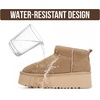 image:imageProject Cloud 100 Genuine Leather Platform Ankle Boots for WomenKhaki Suede