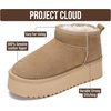 image:imageProject Cloud 100 Genuine Leather Platform Ankle Boots for WomenKhaki Suede