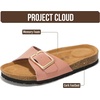 image:imageProject Cloud 100 Genuine Leather Sandals Women Comfortable Womens SlidesIbiza  Coral