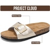 image:imageProject Cloud 100 Genuine Leather Sandals Women Comfortable Womens SlidesIbiza  Light Gold