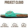 image:imageProject Cloud 100 Genuine Leather Sandals Women Comfortable Womens SlidesMykonos  Aqua