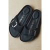 image:imageProject Cloud 100 Genuine Leather Sandals Women Comfortable Womens SlidesMykonos  Black Leather