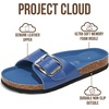 image:imageProject Cloud 100 Genuine Leather Sandals Women Comfortable Womens SlidesMykonos  Cobalt