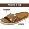 image:imageProject Cloud 100 Genuine Leather Sandals Women Comfortable Womens SlidesMykonos  Cognac