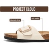 image:imageProject Cloud 100 Genuine Leather Sandals Women Comfortable Womens SlidesMykonos  Cream