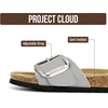 image:imageProject Cloud 100 Genuine Leather Sandals Women Comfortable Womens SlidesMykonos  Grey
