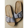 image:imageProject Cloud 100 Genuine Leather Sandals Women Comfortable Womens SlidesMykonos  Grey