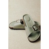 image:imageProject Cloud 100 Genuine Leather Sandals Women Comfortable Womens SlidesMykonos  Pistachio