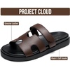 image:imageProject Cloud 100 Genuine Leather Sandals Women amp Slides for Women MayvyChocolate