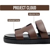 image:imageProject Cloud 100 Genuine Leather Sandals Women amp Slides for Women MayvyChocolate