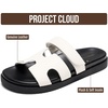 image:imageProject Cloud 100 Genuine Leather Sandals Women amp Slides for Women MayvyWhite