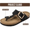 image:imageProject Cloud 100 Genuine Leather Thong Sandals amp Flip Flops for WomenBlack  Bigger Buckle
